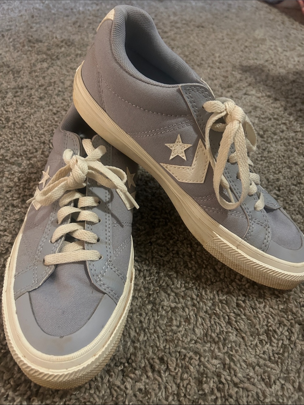 Converse Light Blue and Cream Low-Top Sneakers